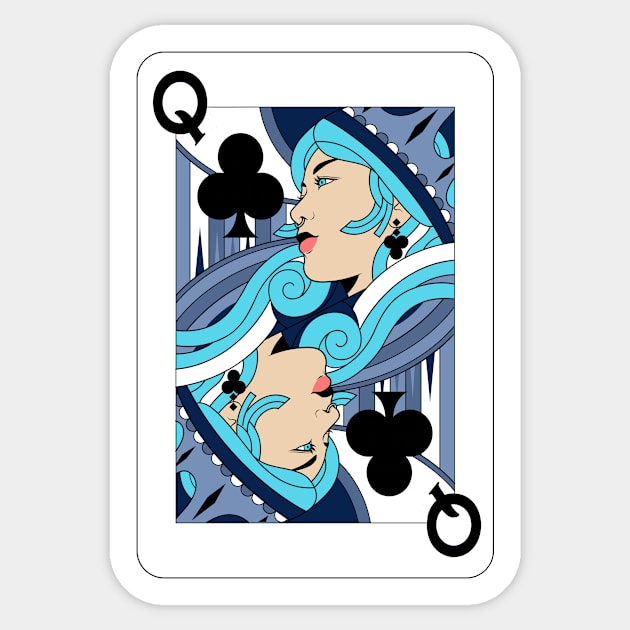 Queen of Clubs Sticker by Studio-Sy